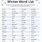Winter Word List Printable