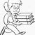 Teenager Carrying Books Coloring Page
