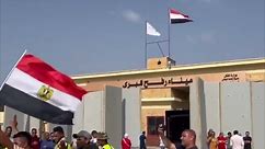 The entry of humanitarian aid through the Rafah crossing, bordering Egypt