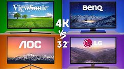 4k 32 inch monitor comparison LG 32UN650 W vs ViewSonic VX3211 4K MHD vs BenQ PD3200U vs AOC U32U1