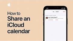 How to share an iCloud calendar on iPhone, iPad, and iPod touch | Apple Support