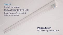 Philips 32-Watt Equivalent 4 ft. Linear Cool White T8 InstantFit LED Tube Light Bulb (4000K) (1-Pack) 542100
