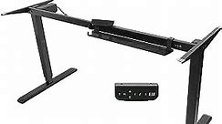 VIVO Electric Stand Up Desk Frame Workstation with Memory Touch Pad, Single Motor Ergonomic Standing Height Adjustable Base, Black, DESK-V102E