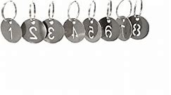 304 Stainless Steel Key Tags with Ring 100 pcs, 25mm Hollowed Number ID Tags Key Chain, Numbered Key Rings - 1 to 100