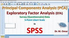 How to do Principal Components Analysis PCA and Exploratory Factor Analysis EFA in SPSS