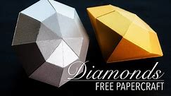 FREE PAPERCRAFT PDF TEMPLATE - Diamonds Tutorial