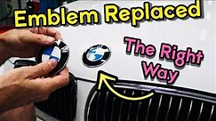 DIY BMW Hood Emblem Replacement. EASY!