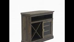 Sauder Barrister Lane Corner TV Stand, Iron Oak finish