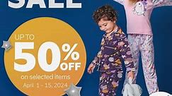 Cuddle up to savings! 💤 Dive into dreamland with #SMFashion's Kids Sleepwear Sale, offering UP TO 50% OFF on select items.