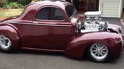 Blown Willys Coupe idling