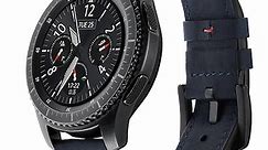 Curea piele naturala ZAFIT™, compatibila cu ceas smartwatch Samsung Galaxy watch/Samsung Gear S3 46mm diagonala, Huawei Watch GT 2 (46mm), 22mm latimea curelei, Albastru CP01 - eMAG.ro