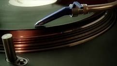 A record spinning on a turntable.