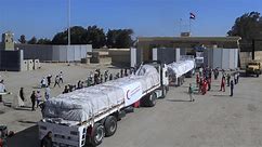 First humanitarian aid trucks allowed into Gaza