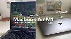 🍎 MacBook Air M1 (space gray) unboxing ✨ | set-up, widgets, customization | aesthetic