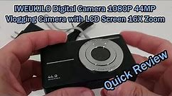 IWEUKJLO Digital Camera, Kids Camera with 32GB Card FHD 1080P 44MP Vlogging 16X Zoom Review