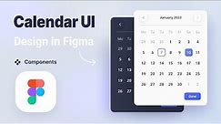 Functional Calendar (Date picker) UI Design in Figma | Interactive Components