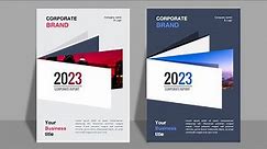 Corporate Book Cover Page Design template in A4 size. Tutorial No. 932