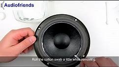 Refoam/repair woofer/speaker with new surrounds BEHIND the cone in a simple way - perfect result!