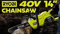 Ryobi 40V 14" Electric Cordless Chainsaw Setup and First Use