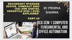 CD and DVD explained | computer fundamental bca sem 1| part-16