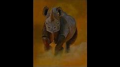 How to paint a Black Rhino in acrylic