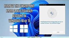 How to Remove the Fingerprint for a Deleted Account in Windows 10 or 11