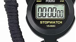 FCXJTU Simple Digital Sports Stopwatch Timer, No Bells, No Clock, No Alarm, Simple Basic Operation, Silent, ON/Off, Pure Stopwatch for Swimming Running Training Kids Coaches Referees Teachers (Black)