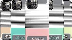Artisticases Personalized Custom Name Case Thin Stripes & Pastel Colors Designed ‎for iPhone 15 Plus, iPhone 14 Pro Max, iPhone 13 Mini, iPhone 12, 11, X/XS Max, ‎XR, 7/8‎ Multicolor