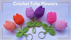 Crochet Tulip Flower Keychain for Beginners || Crochet Tutorials