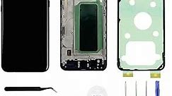 S8 Plus LCD Display Screen Replacement for Samsung Galaxy S8 Plus Touch Digitizer Screen Assembly with Frame S8+ 6.2" G955U G955FD Black(Fingerprint Recognition is not Supported)