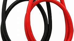 2 AWG 2Gauge 3ft (Each) Battery Cables Set with Terminals, 3/8-Inch Lugs (2pcs Red + Black) for Motorcycle, Automotive, Marine, Solar, ATV, RV
