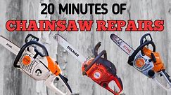 20 Minutes Of Random STIHL 009 , MS201 , MS170 , DOLMAR 5105 , POULAN Chainsaw Repairs!