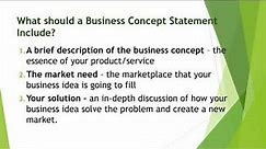 Business Concept Statement