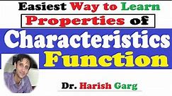 Characteristic Function & their Properties