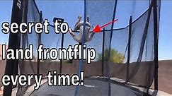how to land a frontflip on a trampoline for beginners!!