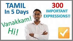 Learn Tamil in 5 Days - Conversation for Beginners