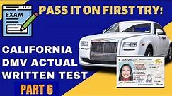 CALIFORNIA DMV WRITTEN TEST / PRACTICE TEST 2023