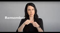 How To Sign Remember & Forget in American Sign Langauge ASL