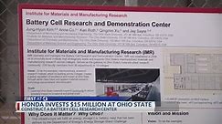 Honda investing $15 million in Ohio State battery cell research center