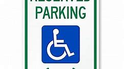 SmartSign "Reserved Parking" Handicap Parking Sign With Bi-Directional Arrow | 12" x 18" 3M Engineer Grade Reflective Aluminum
