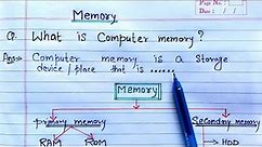 What is Computer Memory? And its types | Primary and Secondary Memory in Computer