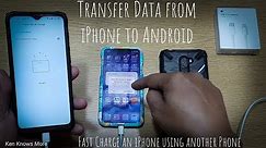 Type-C to Lightning Cable - Data Transfer and Charging using another phone