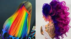 Rainbow Neon Hair Color. Best Hair Colorful Transformation Compilation 2020