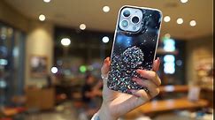 MUYEFW Glitter Case for iPhone 11 Case 6.1 inch for Women with Expanding Phone Ring Stand, Clear Bling Sparkle Cute Phone Cover (Black)