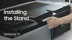 Unpacking and installing your 55” Samsung S90D TV stand | Samsung US