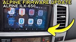 how to update the firmware on an Alpine ilx-650 touchscreen radio