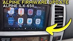how to update the firmware on an Alpine ilx-650 touchscreen radio