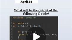 BTech Coder 2k24 on Instagram: "#day23 what will be the output of given code #code #btech #programmer #programmers #computerscience #programmers #programming #coding #softwaredevelopment #coder #dev #computers #software #webdev #webdeveloper"