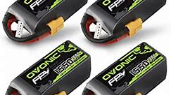OVONIC 4s Lipo Battery 100C 1550mAh 14.8V Lipo Battery Soft Case with XT60 Connector for FPV(4 Packs)