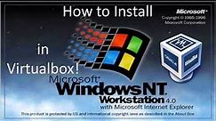 Windows NT 4.0 - Installation in Virtualbox (2022)